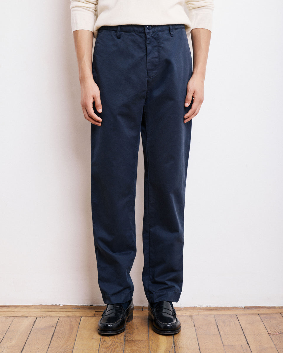 Pantalon Homme en Chino Bleu Marine Tex - Image alternative
