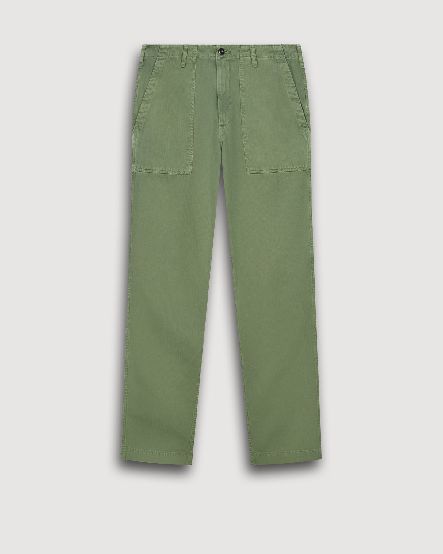 Pantalon Homme en Coton à Chevrons Vert Militaire Fatigue