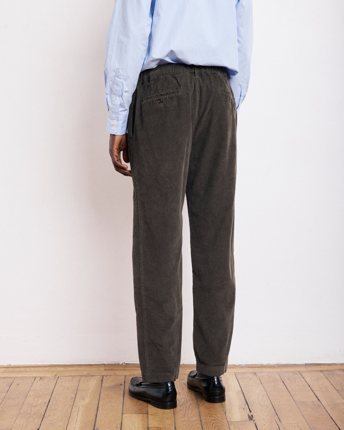 Pantalon Homme en Velours Côtelé Vert Olive Tanker