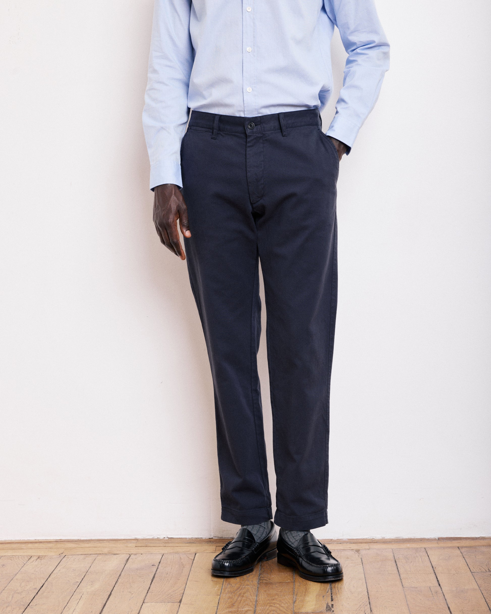 Pantalon Homme en Piqué Bleu Marine Tyron