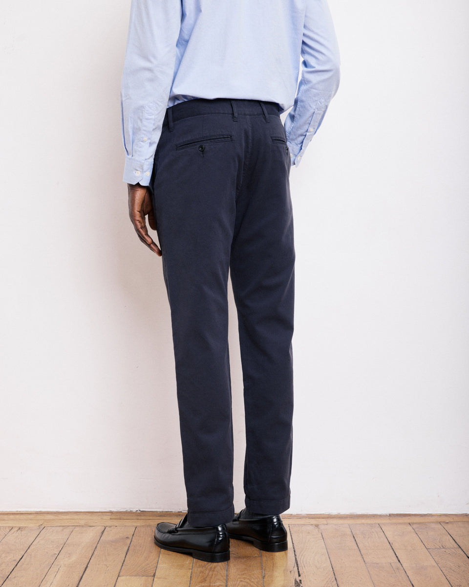 Pantalon Homme en Piqué Bleu Marine Tyron - Image 3