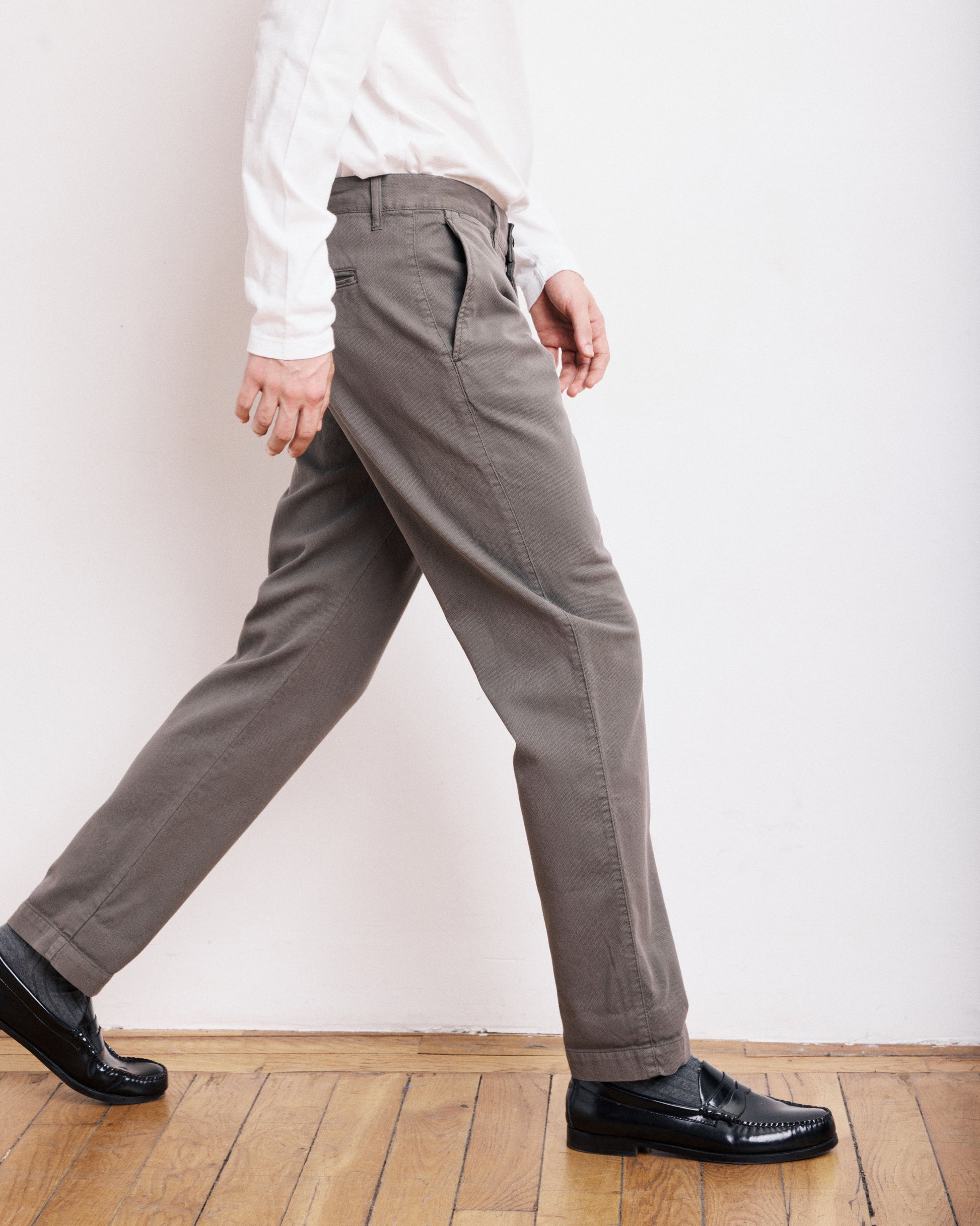 Pantalon Homme en Piqué Vert de Gris Tyron