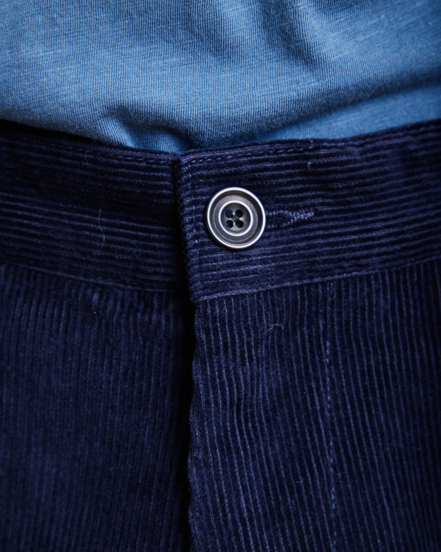 Pantalon Homme en Velours Côtelé Bleu Marine Tyron