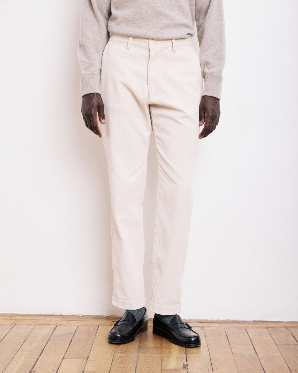 Pantalon Homme en Velours Côtelé Ecru Tyron - Image alternative