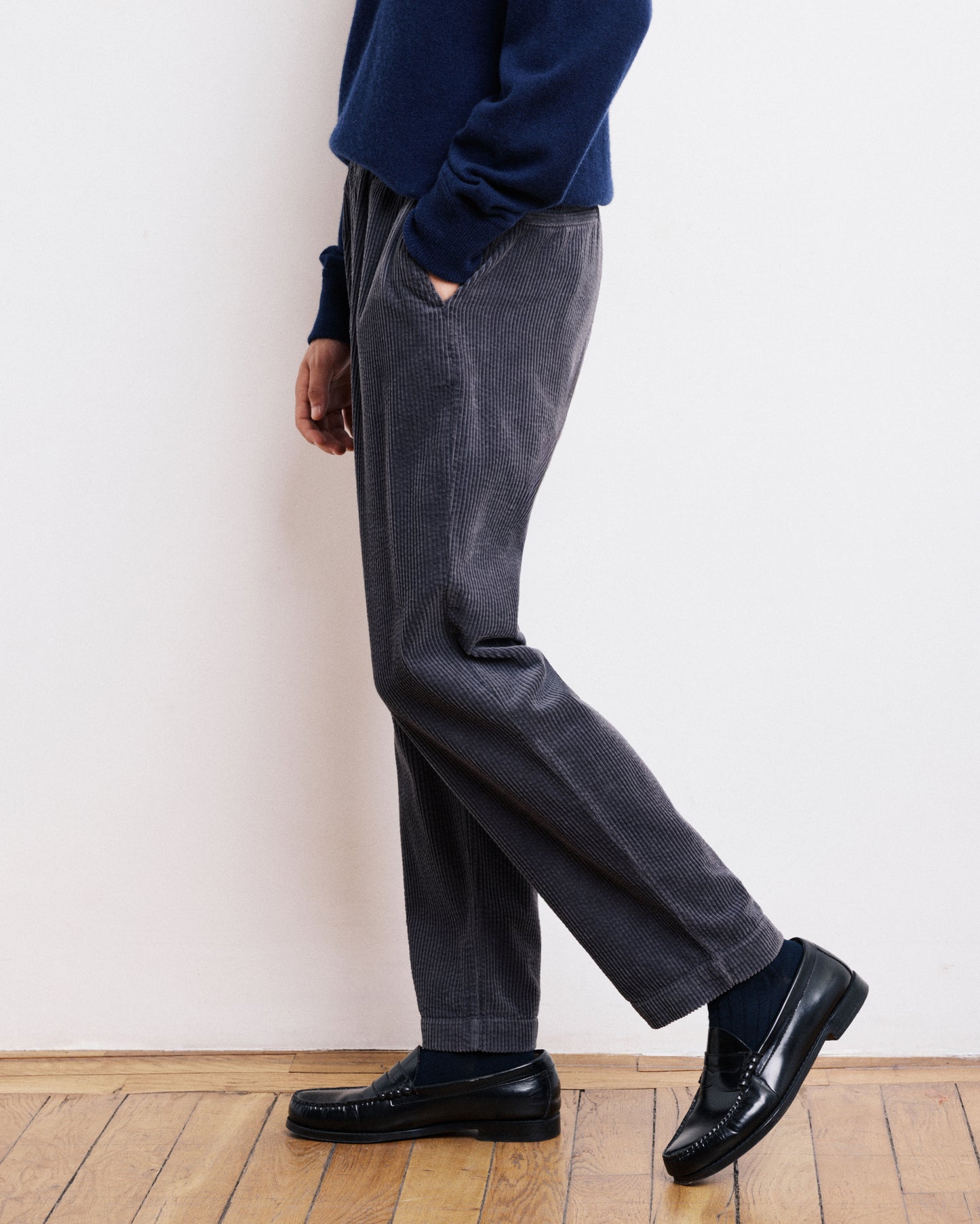 Pantalon Homme en velours cotelé seersucker Carbone Joggy