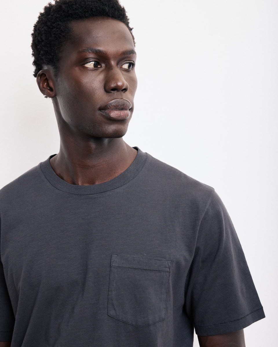 T-Shirt Homme en Coton Slub Carbone Crew - Image 3