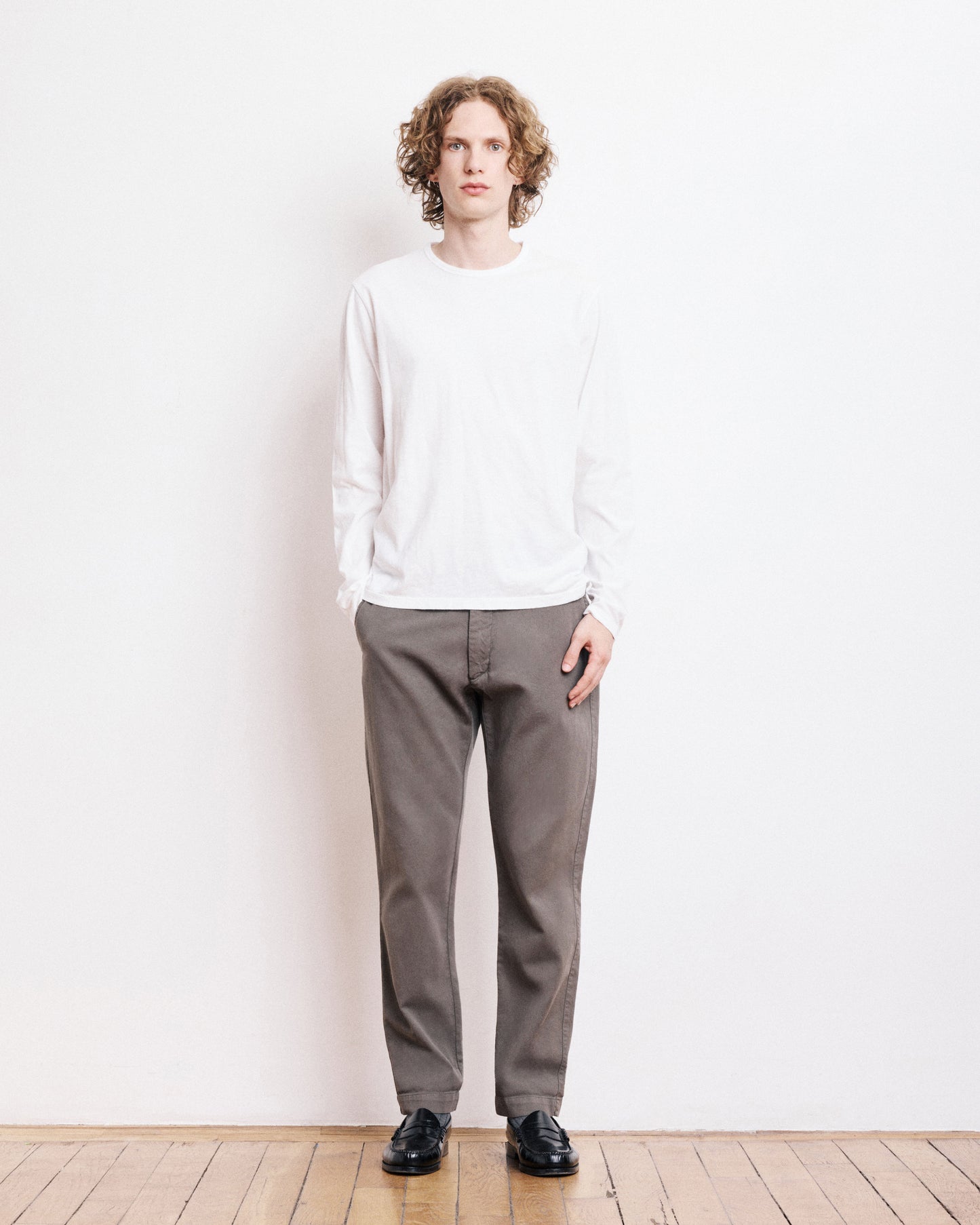 T-Shirt Homme en Coton Slub Blanc
