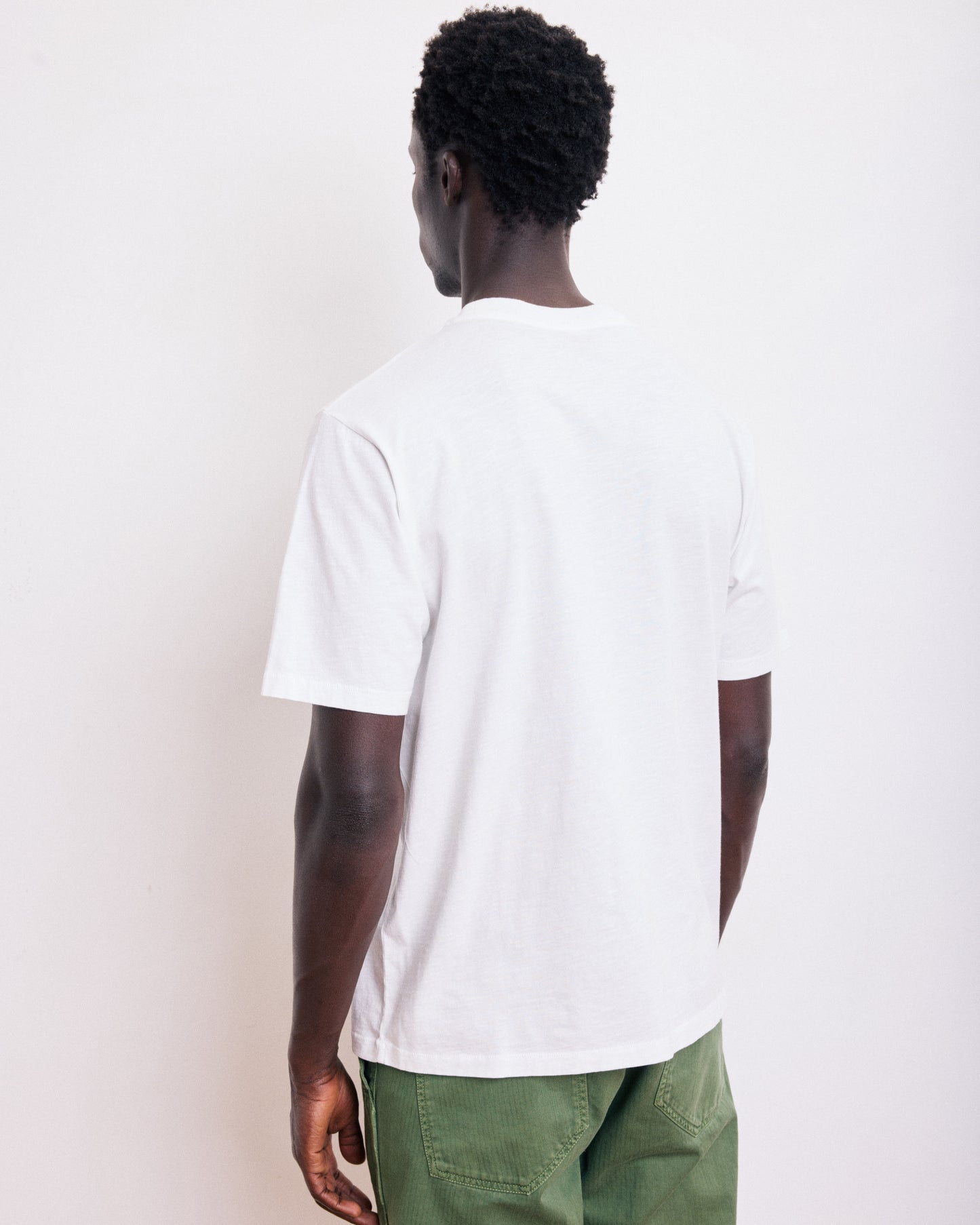 T-Shirt Homme en Coton Slub Imprimé Bluesmasters Blanc