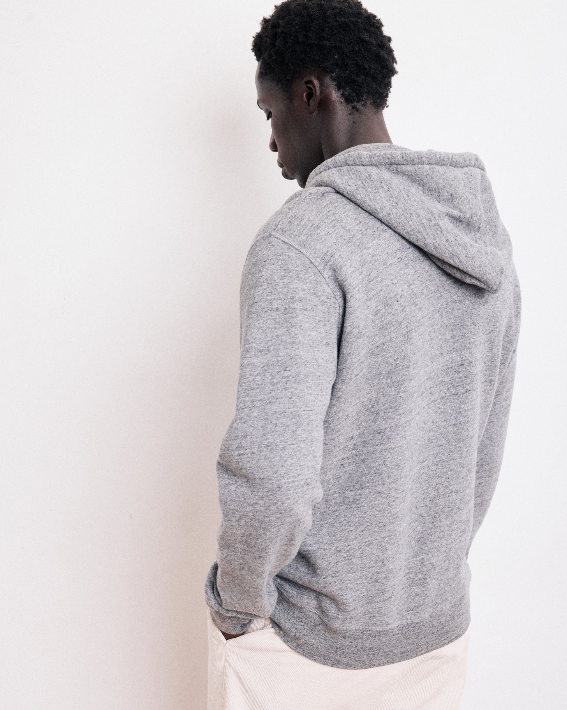 Sweatshirt à capuche Homme en molleton Gris Chiné
