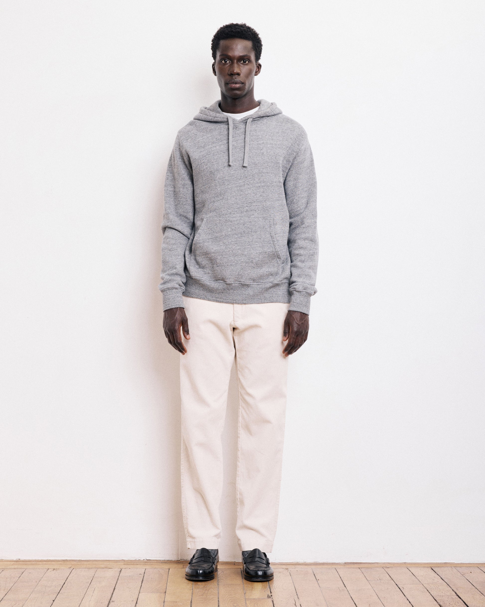 Sweatshirt à capuche Homme en molleton Gris Chiné