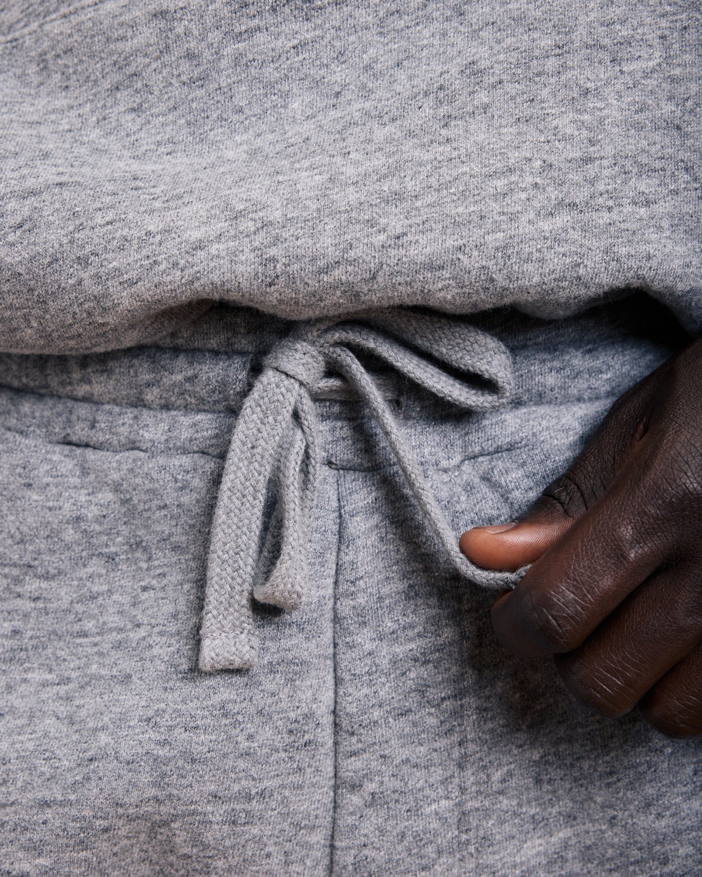Pantalon Homme en Molleton Gris Chiné Jog