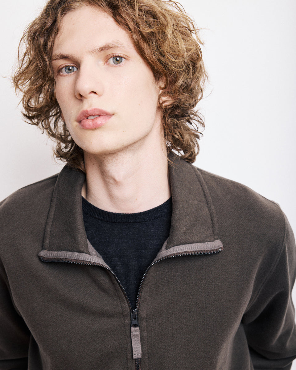 Track Men's Military Green Cotton & Wool Sweatshirt - Image alternative