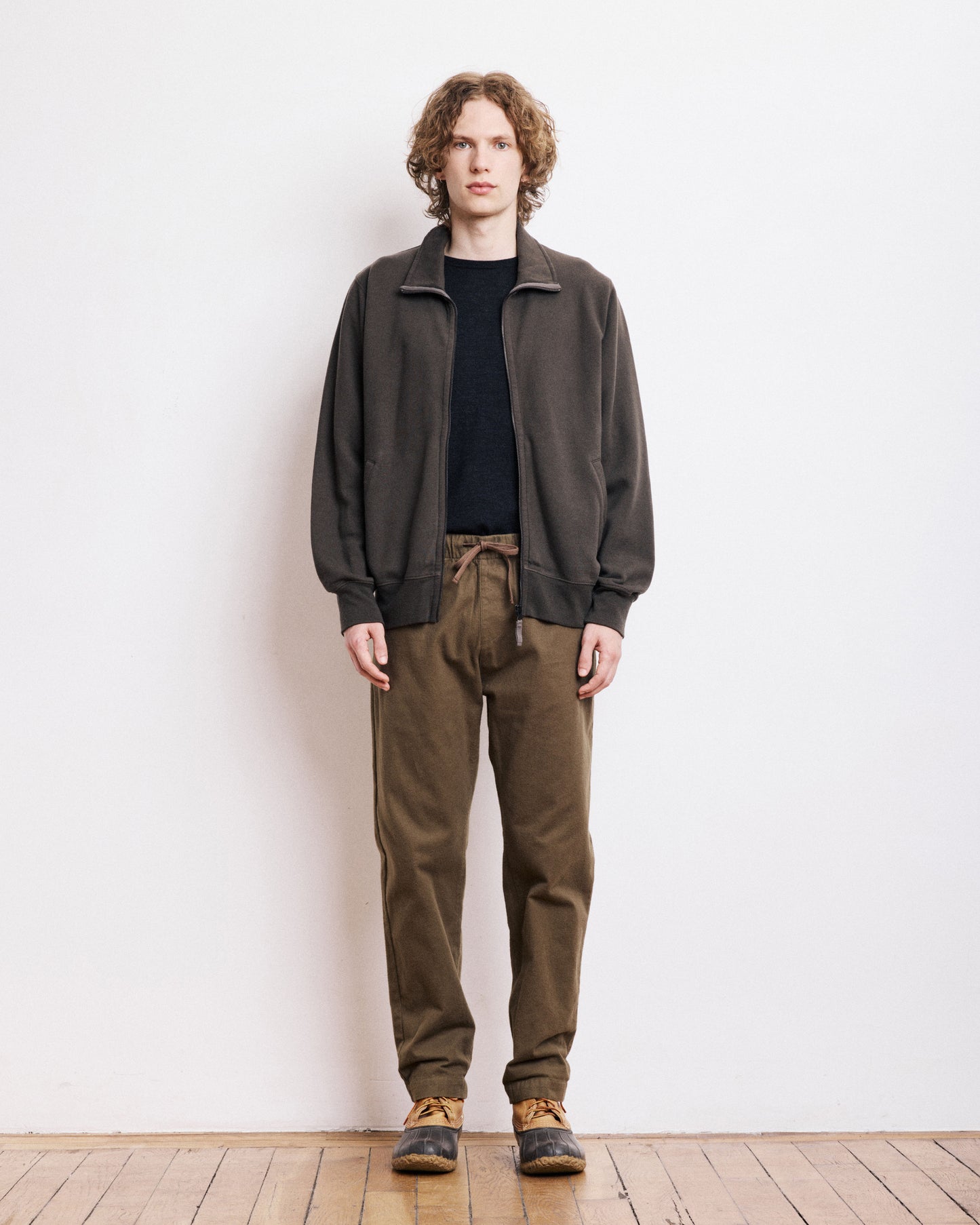 Sweatshirt Homme en Coton & Laine Vert Militaire Track