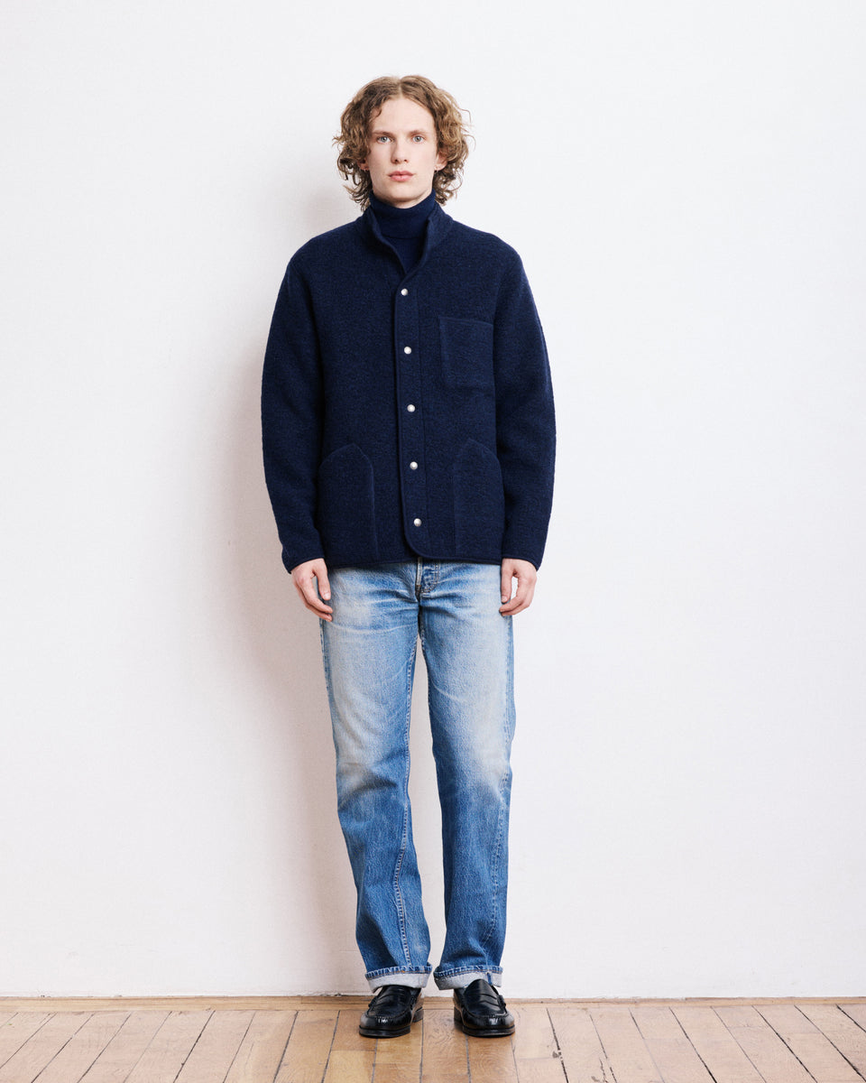 Veste Homme en Laine Bouillie Bleu Marine Jock - Image alternative