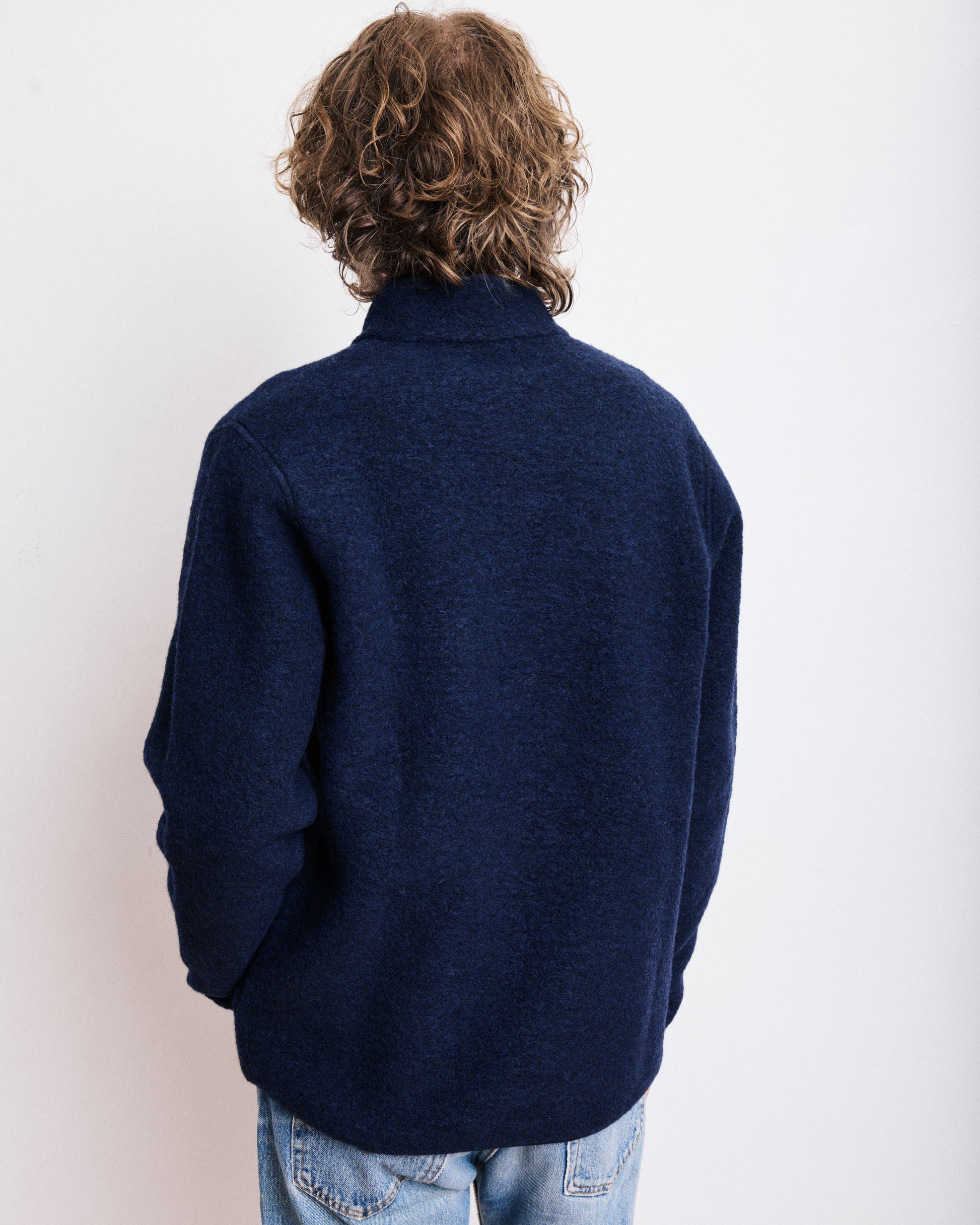 Veste Homme en Laine Bouillie Bleu Marine Jock