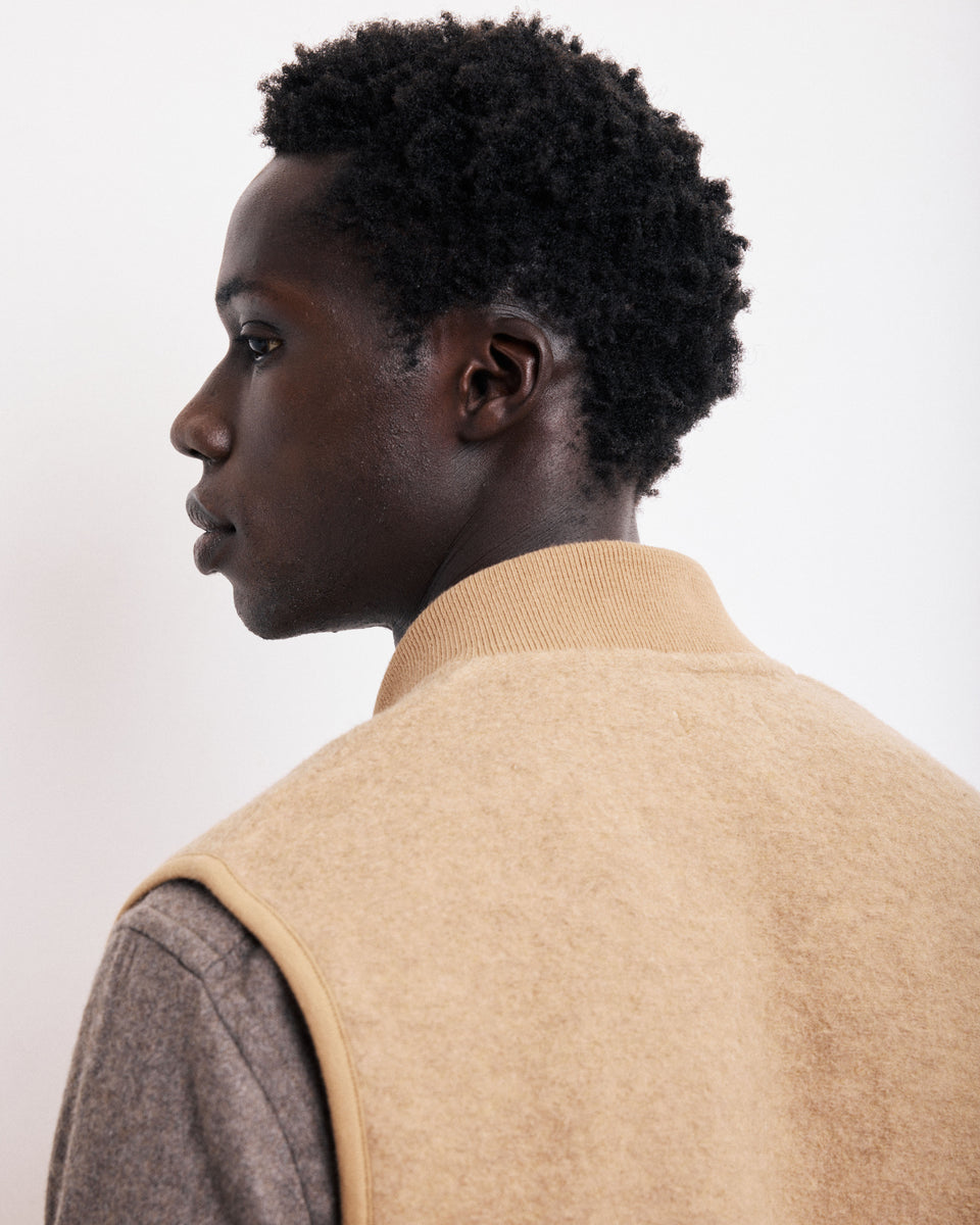 Gilet Homme en Laine Bouillie Camel Vest - Image alternative