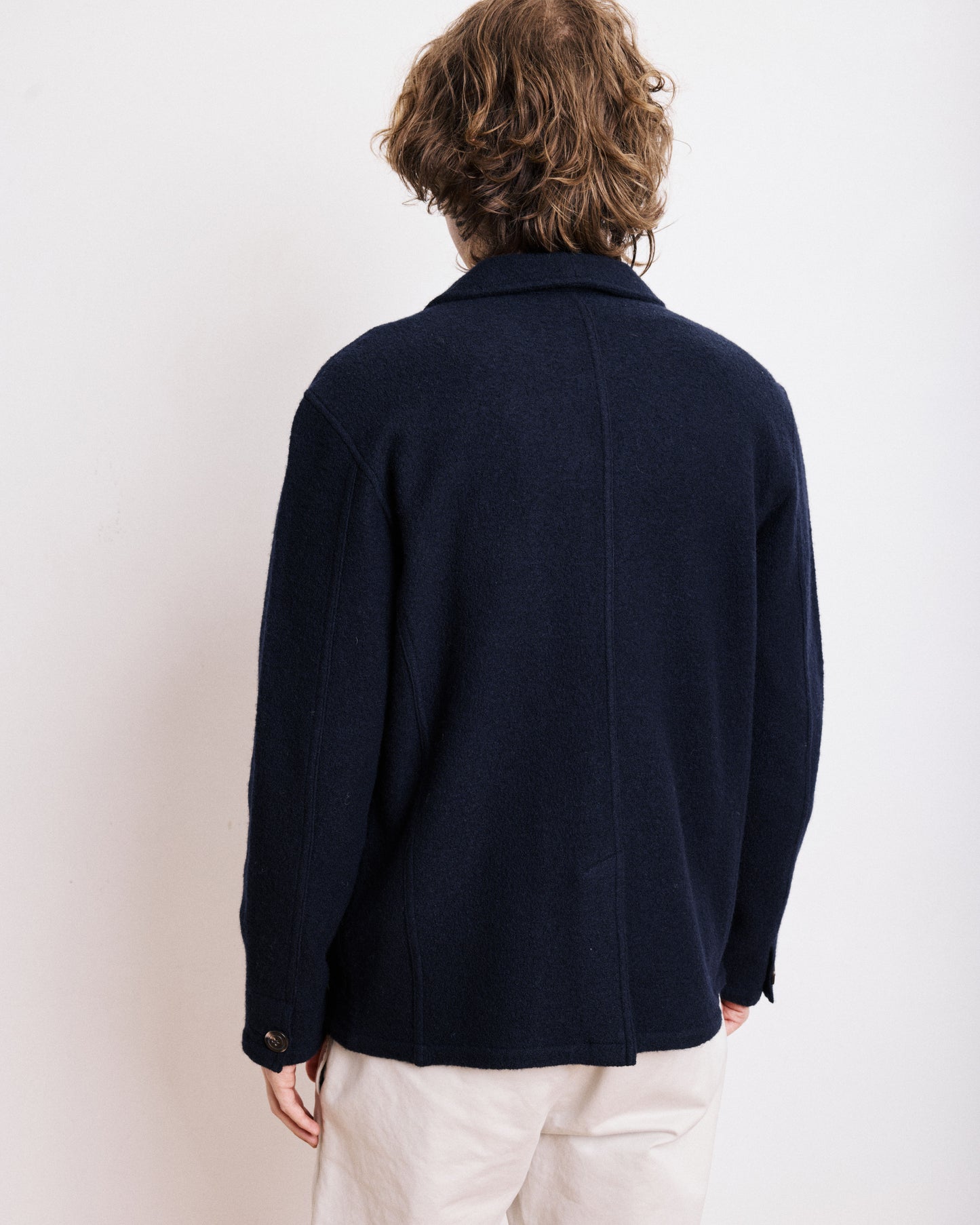 Veste Homme en Laine Bouillie Bleu Marine Light Jacket