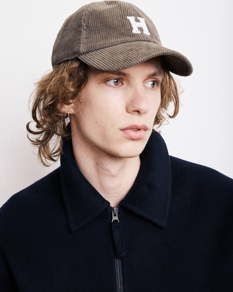 Cap H Men's Olive Green Corduroy Cap - Image principale