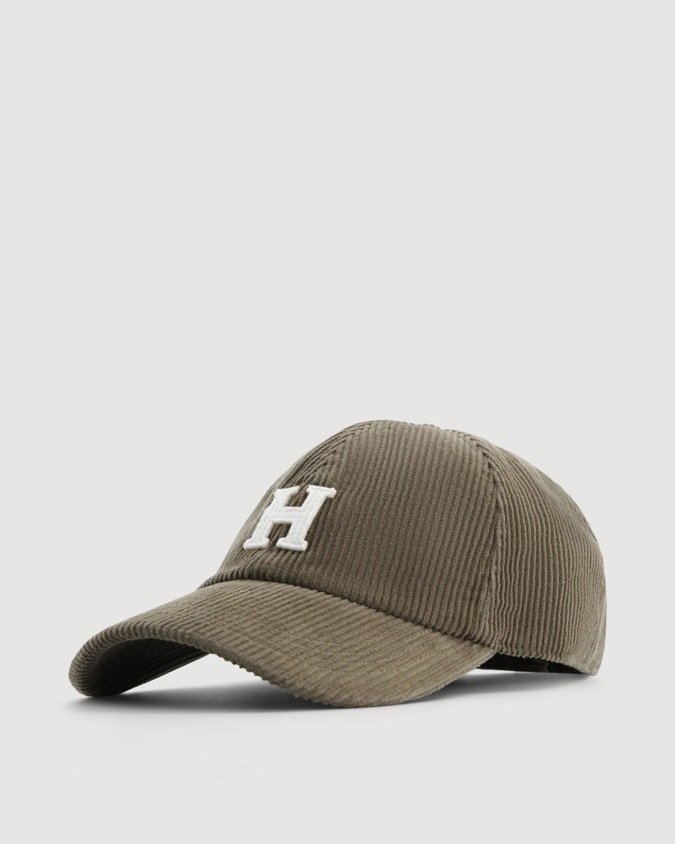 Cap H Men's Olive Green Corduroy Cap - Image 3