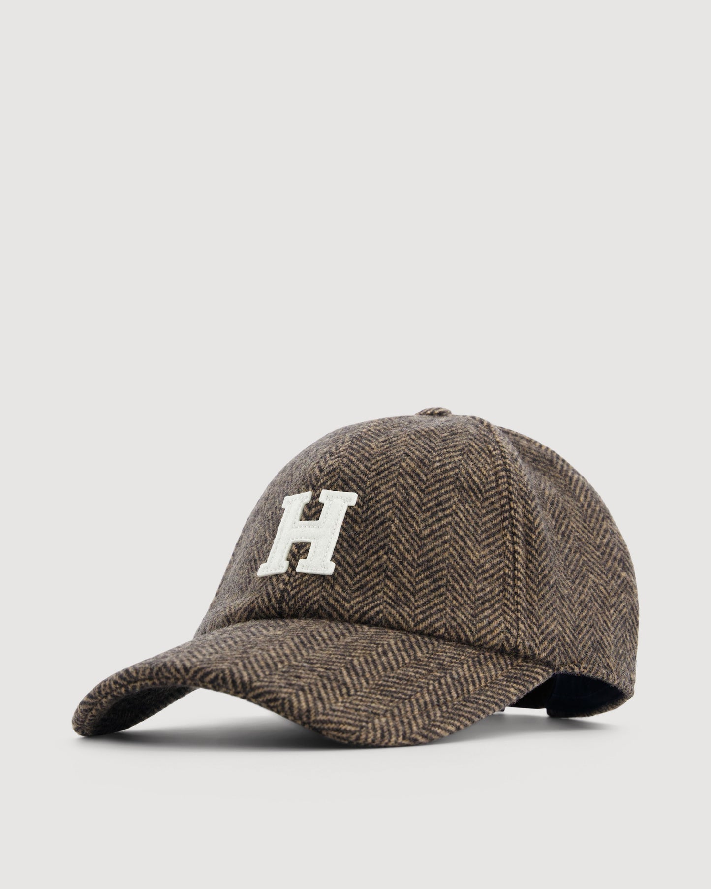 Casquette Homme en Laine à Chevrons Marron Cap H