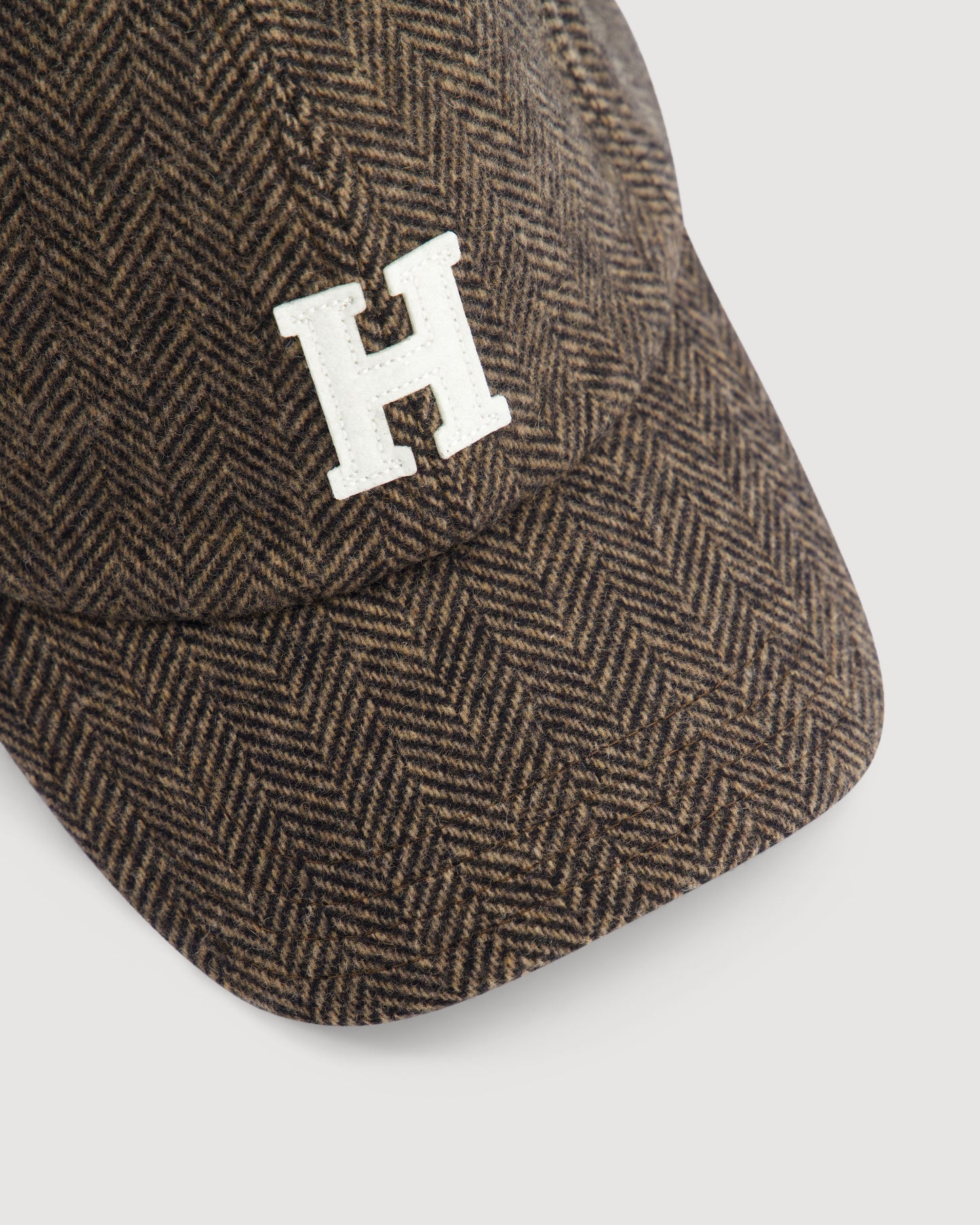 Casquette Homme en Laine à Chevrons Marron Cap H