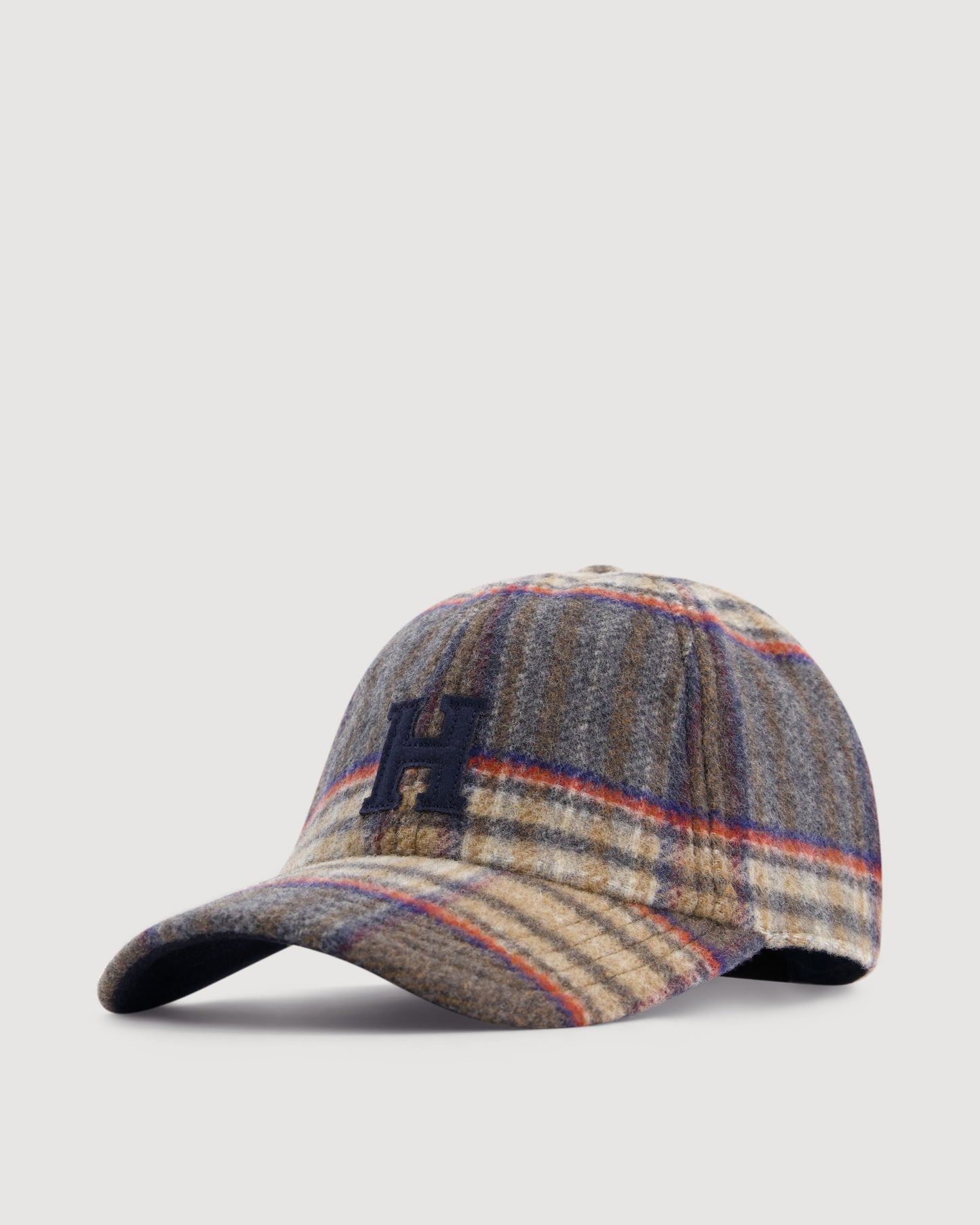 Casquette Homme en Laine à Carreaux Marron Cap H