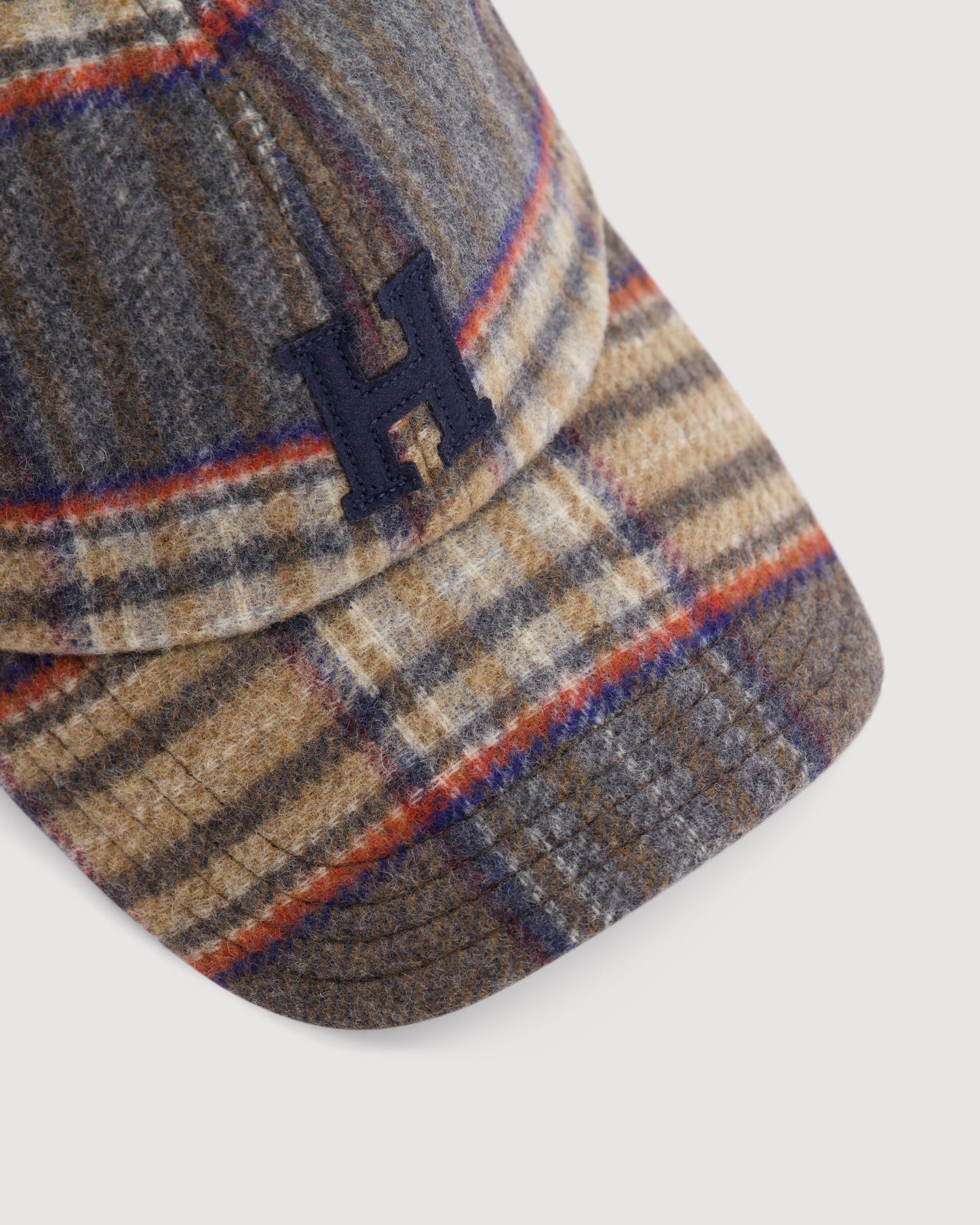 Casquette Homme en Laine à Carreaux Marron Cap H