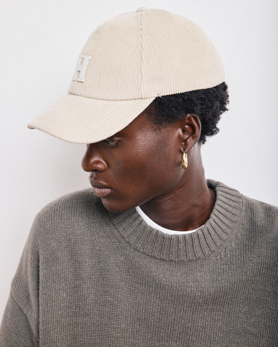 Cap H Women's Off-White Corduroy Cap - Image principale