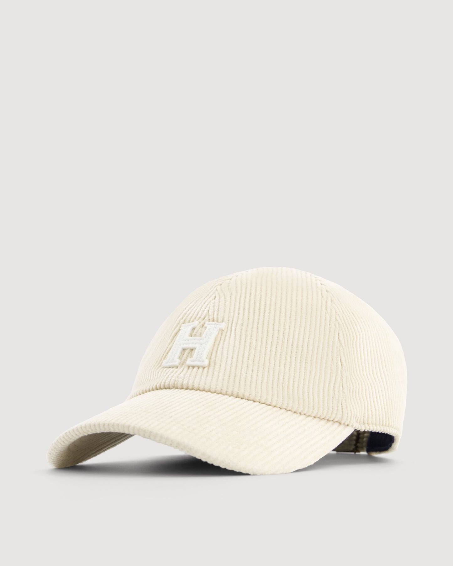 Casquette Femme en Velours Côtelé Ecru Cap H