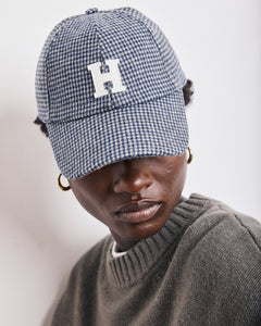 Casquette Femme en Flanelle de Laine Bleu & Gris Marine Cap H