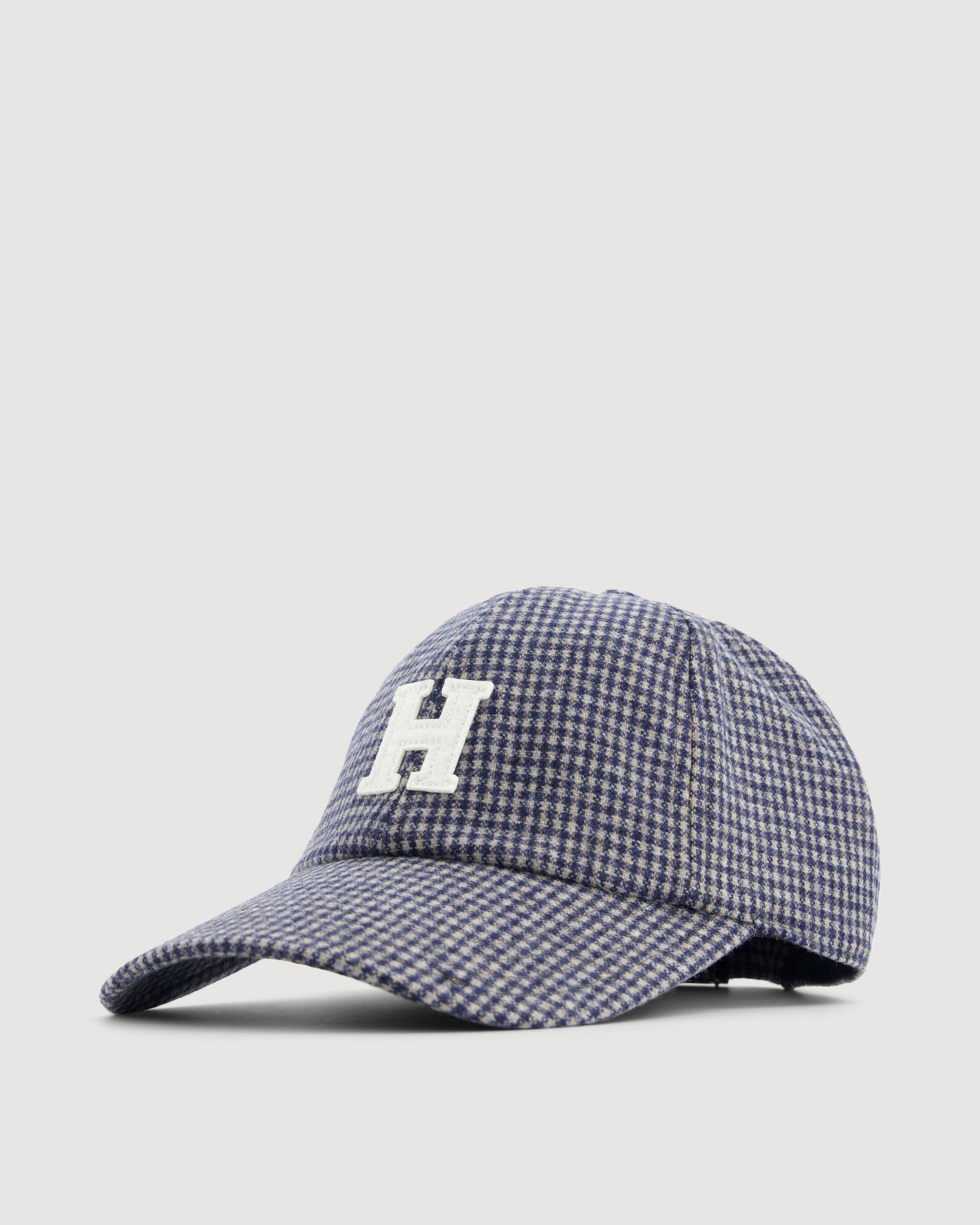 Casquette Femme en Flanelle de Laine Bleu & Gris Marine Cap H