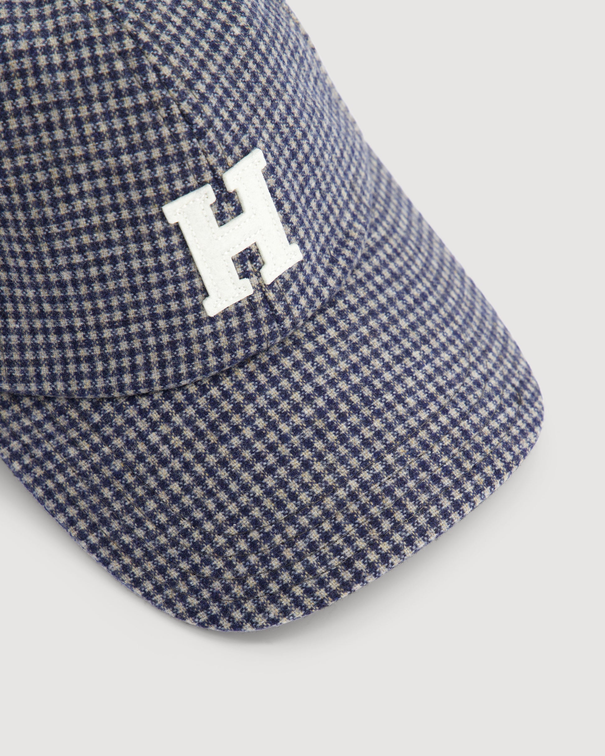 Casquette Femme en Flanelle de Laine Bleu & Gris Marine Cap H