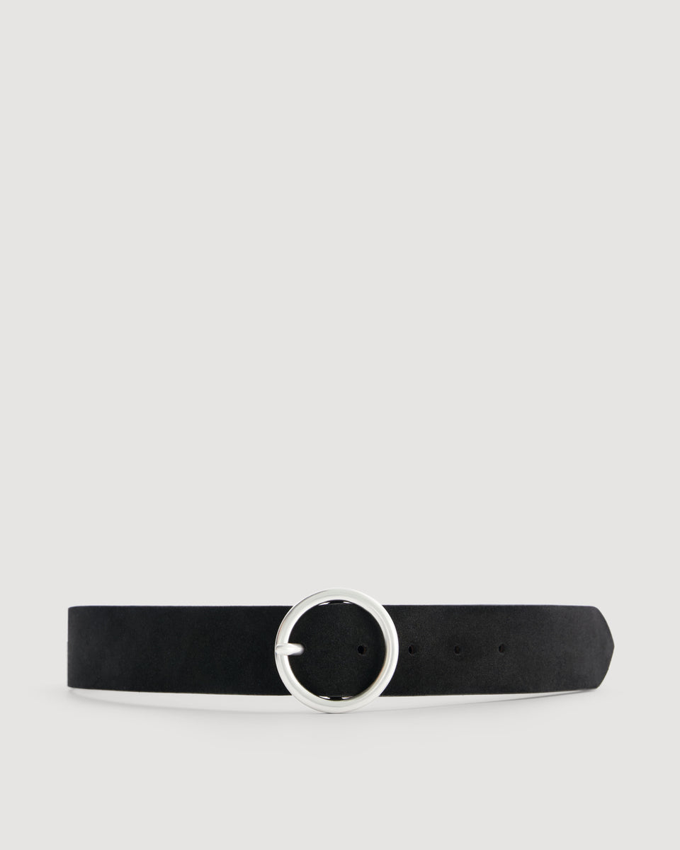Ceinture Femme en Cuir Suédé Noir Aronde - Image 3