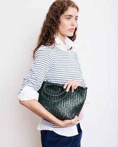 Sac Femme en Cuir Tréssé Vert Amede Bag