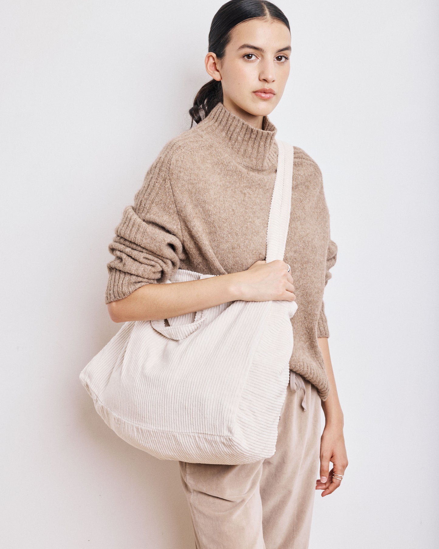 Large Bag Women's Chalk Corduroy Bag