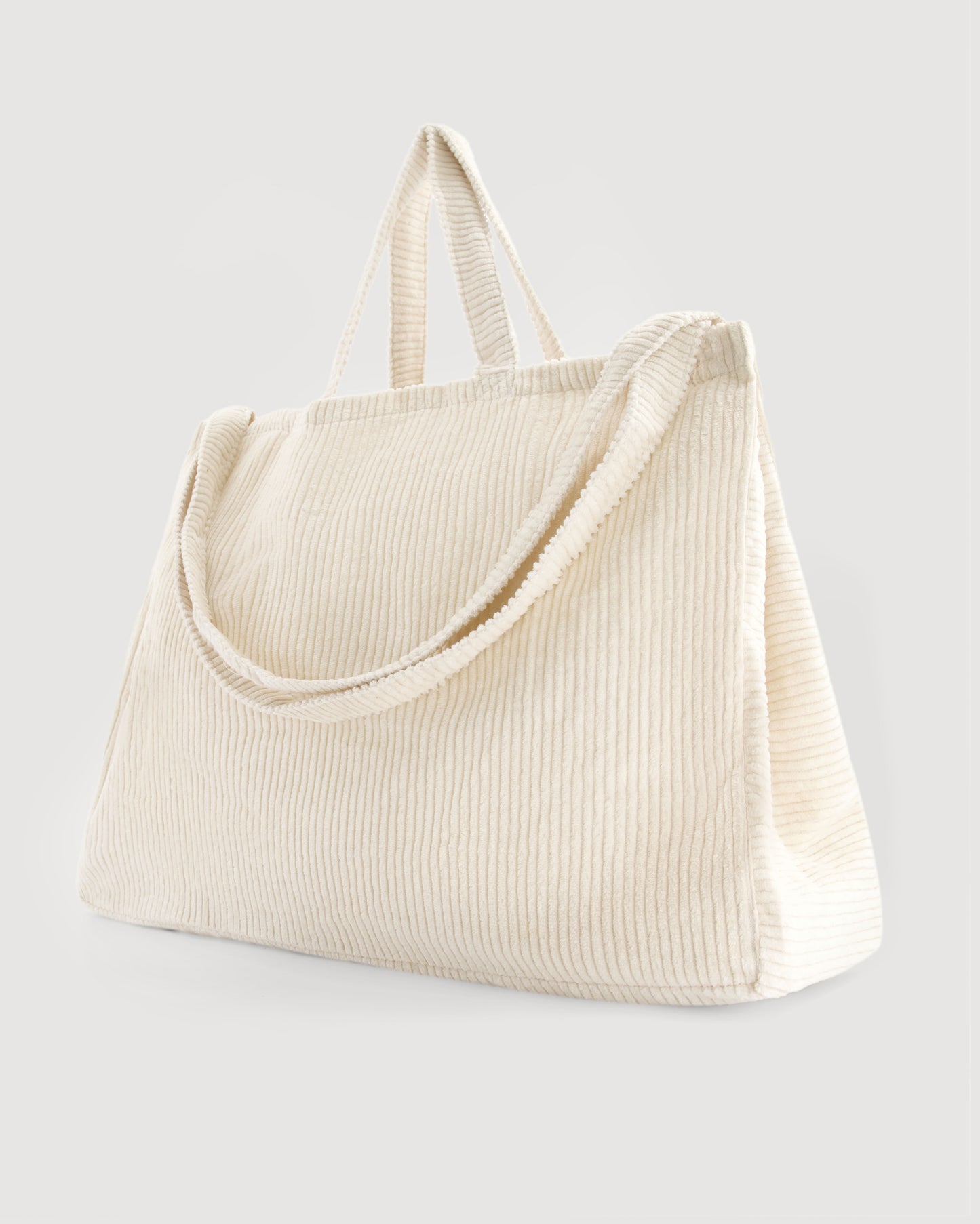 Sac Femme en Velours Côtelé Craie Large Bag