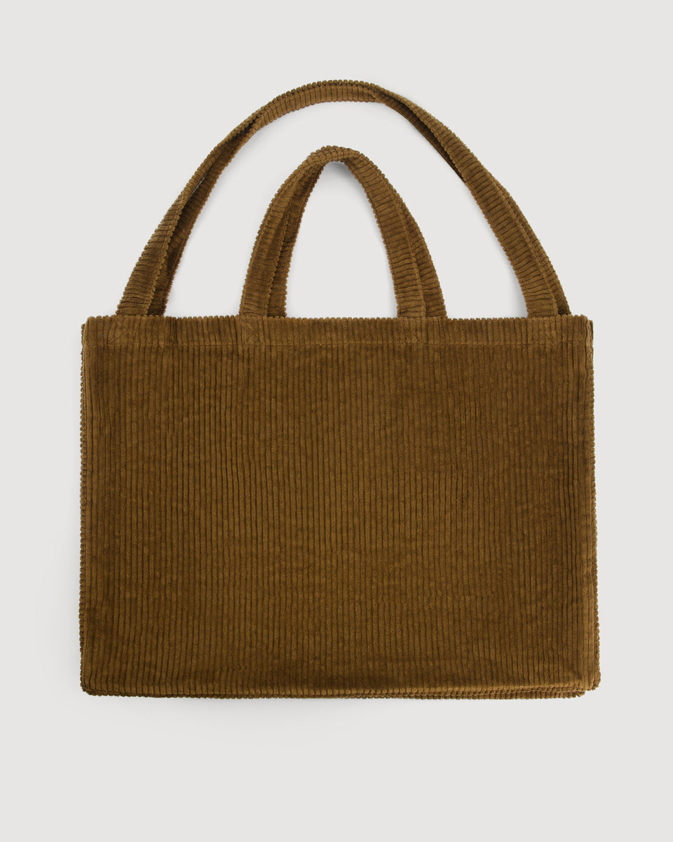 Sac Femme en Velours Côtelé Mocha Large Bag - Image 3