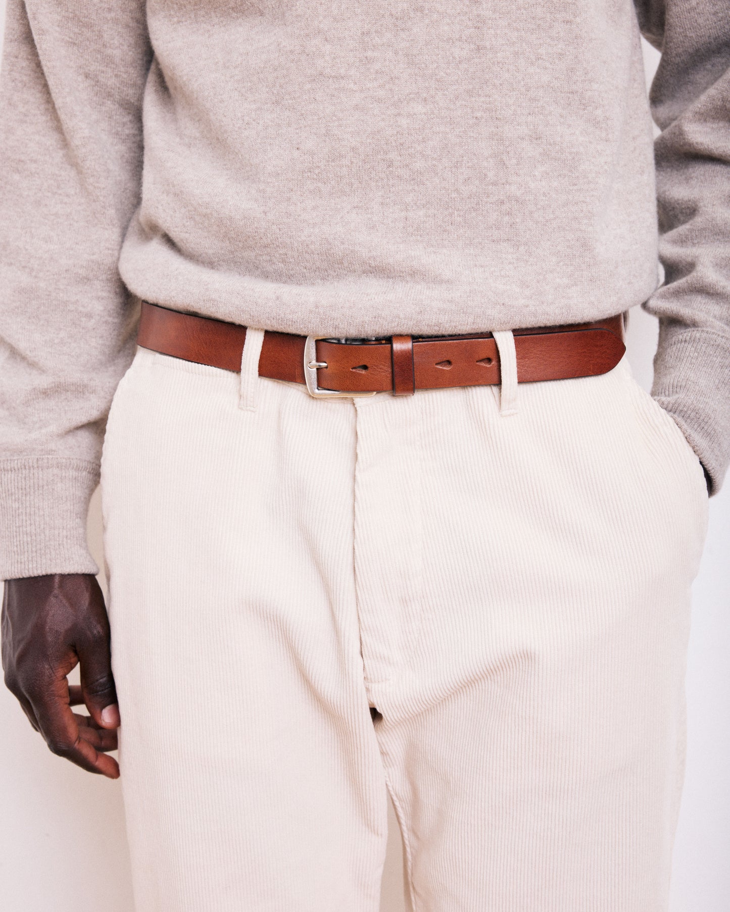 Ceinture Homme en Cuir Marron Austin
