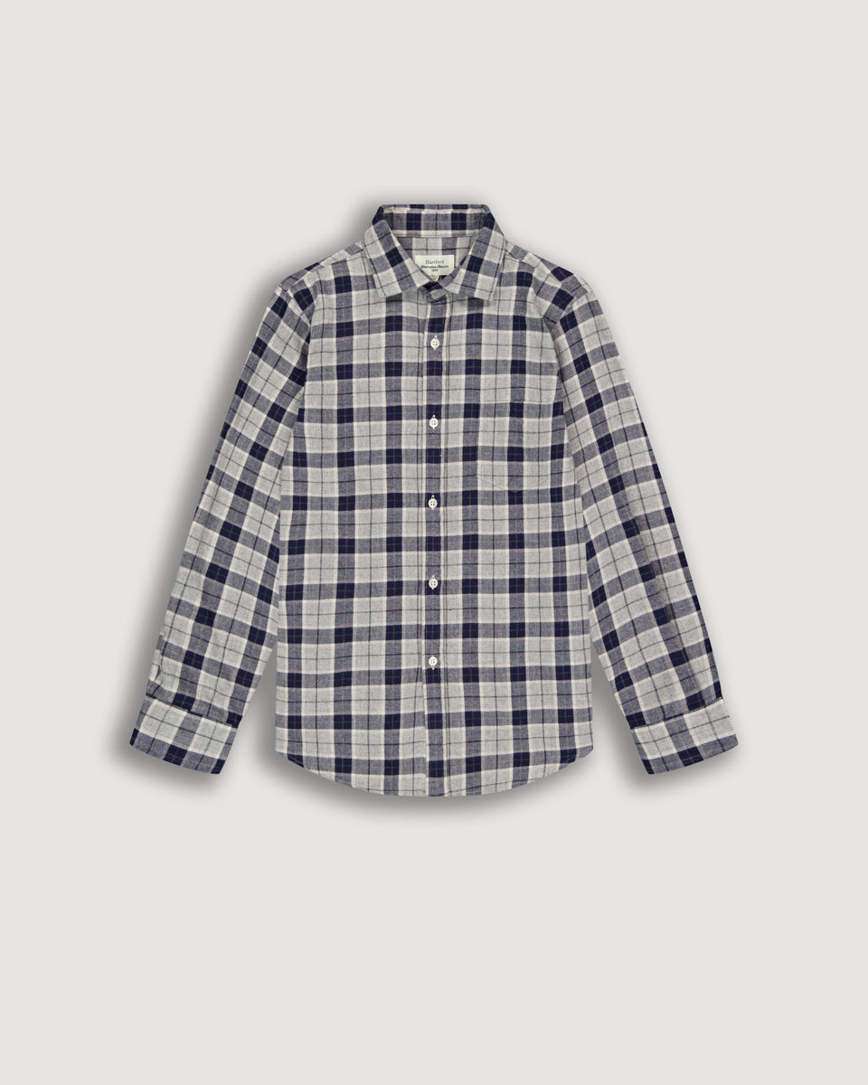Camisa Niño de algodón cepillado Rayas Paul Grey - Image principale