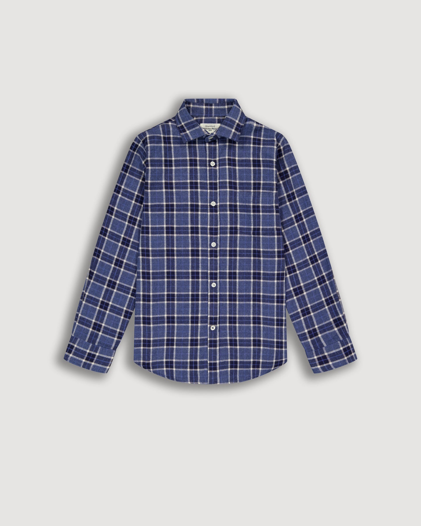 Chemise Garçon en Coton Brossé à Rayures Bleu Paul