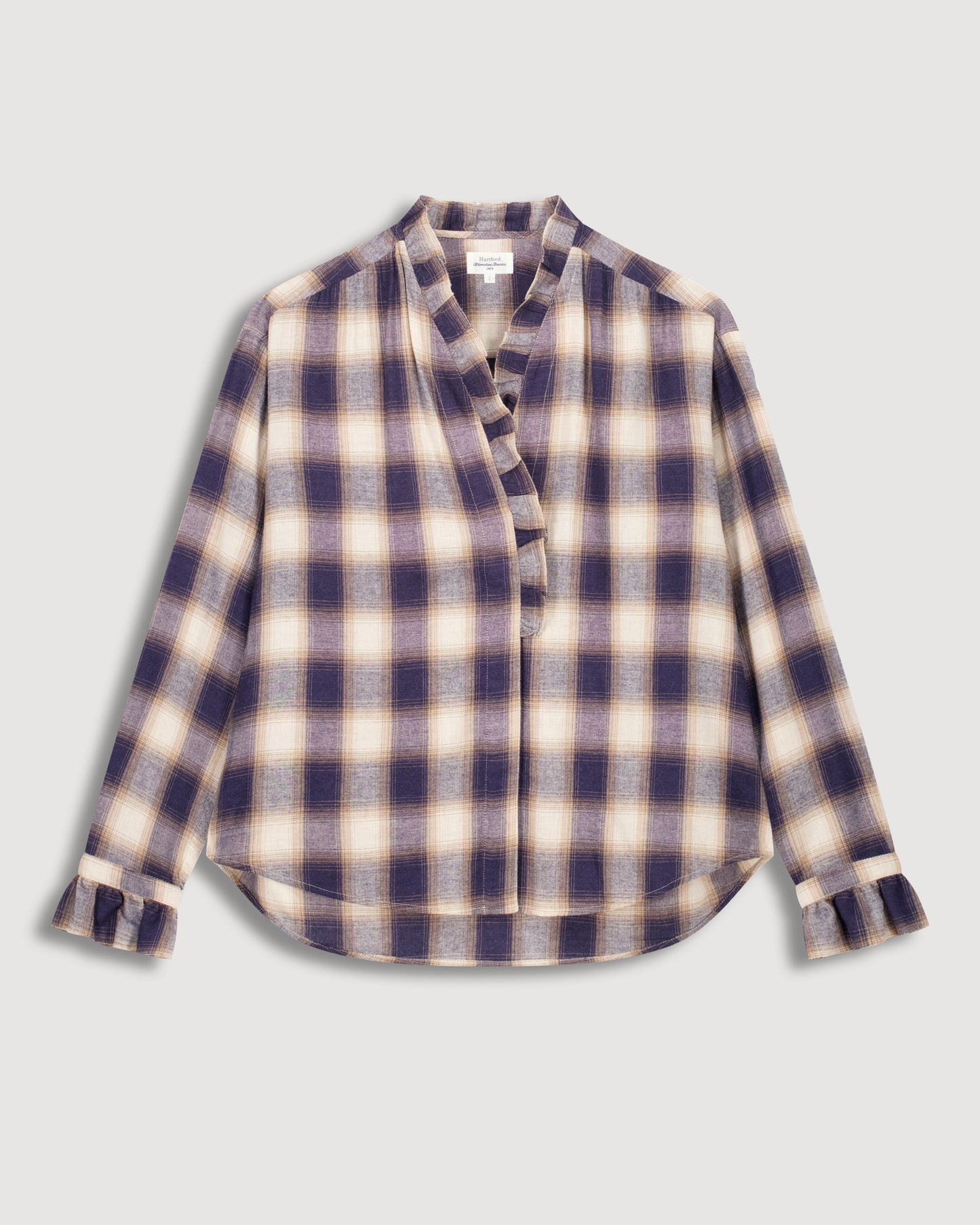 Carmela Women's Beige & Blue Wool & Viscose Shirt