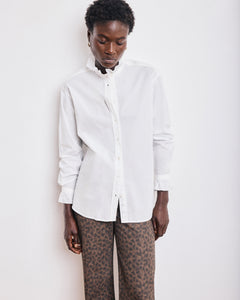 Chemise Femme en Popeline de Coton Blanche Chana