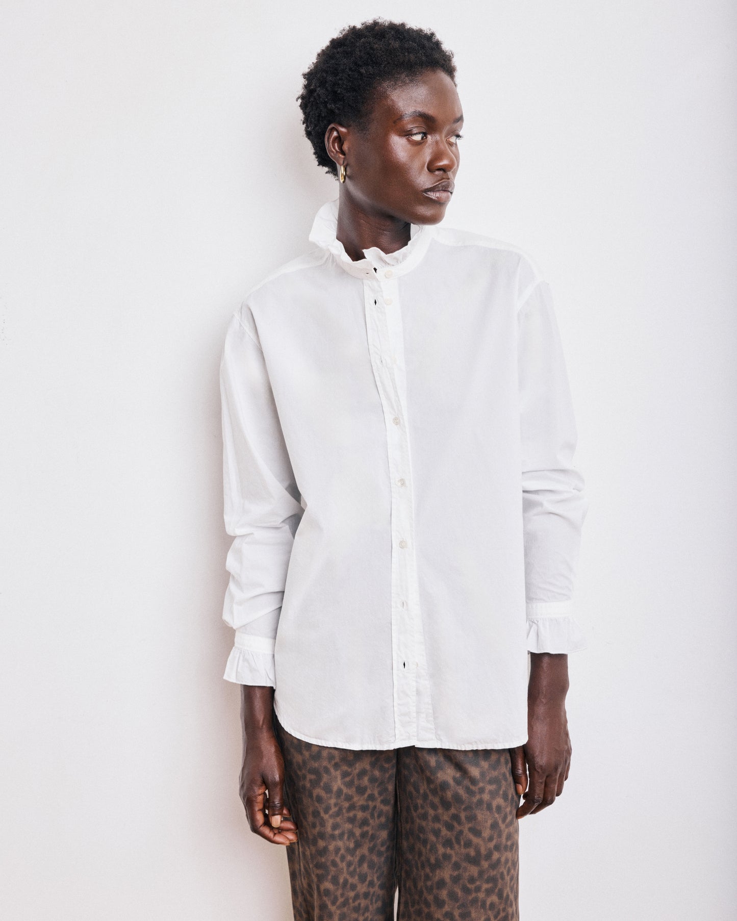 Chemise Femme en Popeline de Coton Blanche Chana