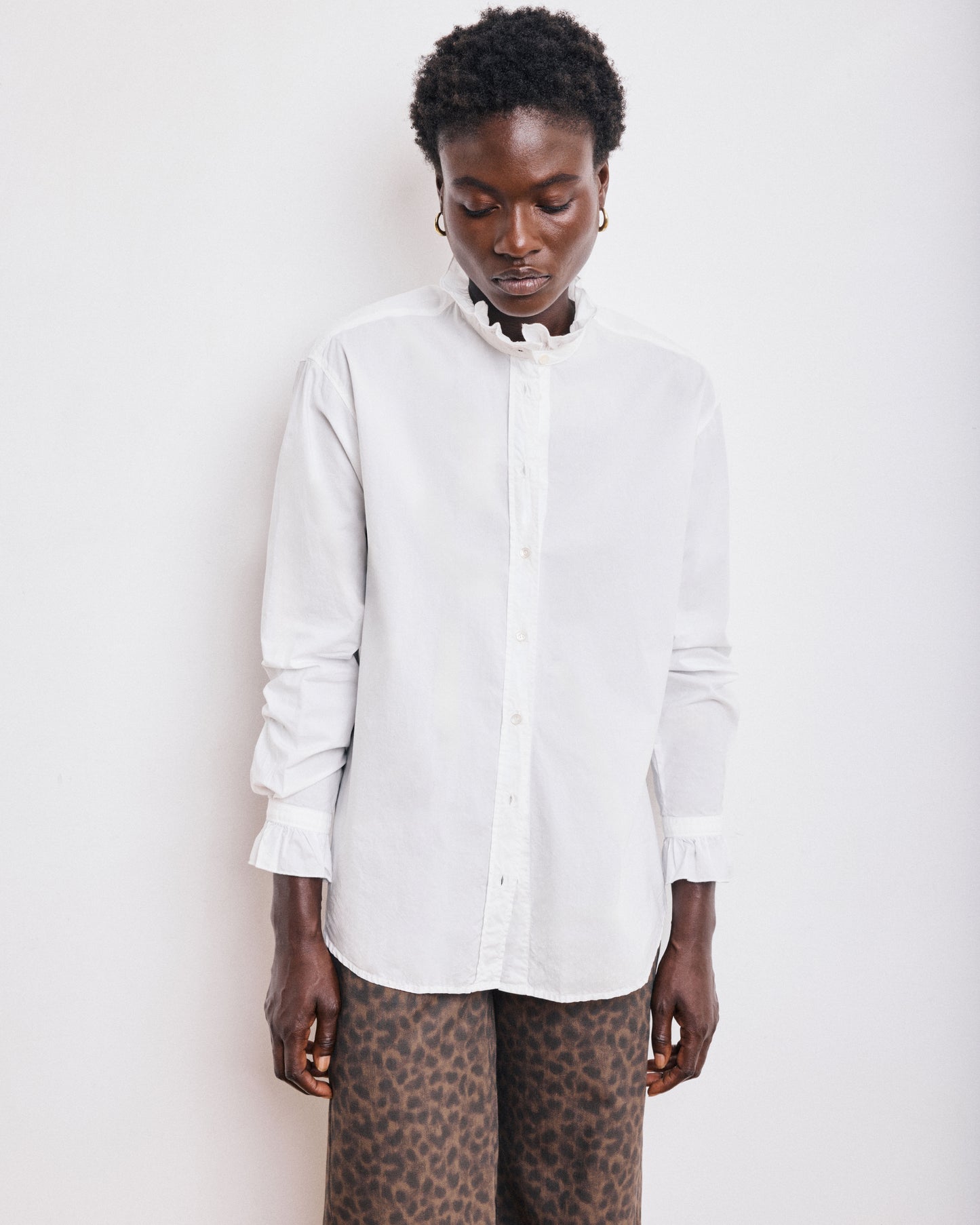 Chemise Femme en Popeline de Coton Blanche Chana