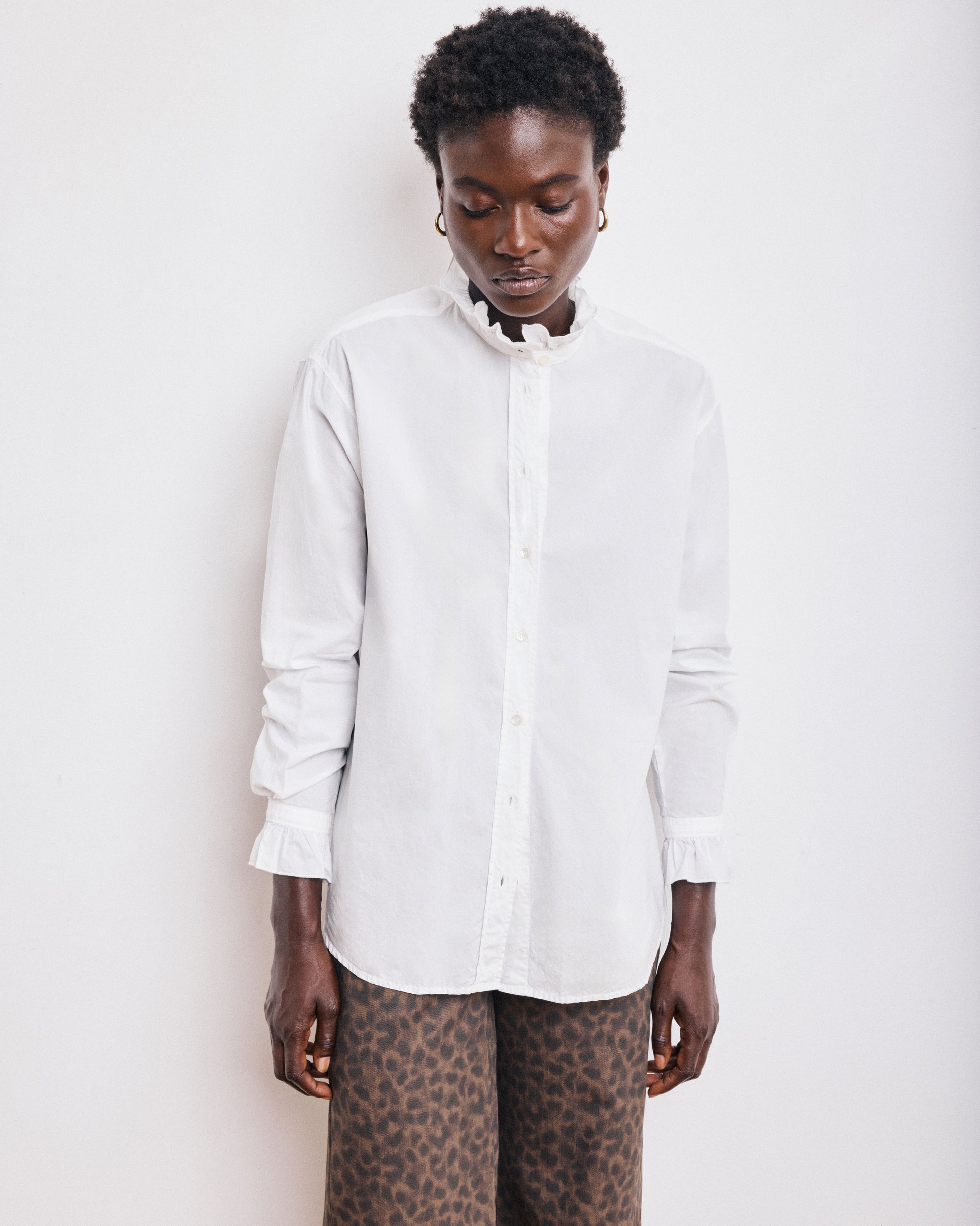 Chemise Femme en Popeline de Coton Blanche Chana