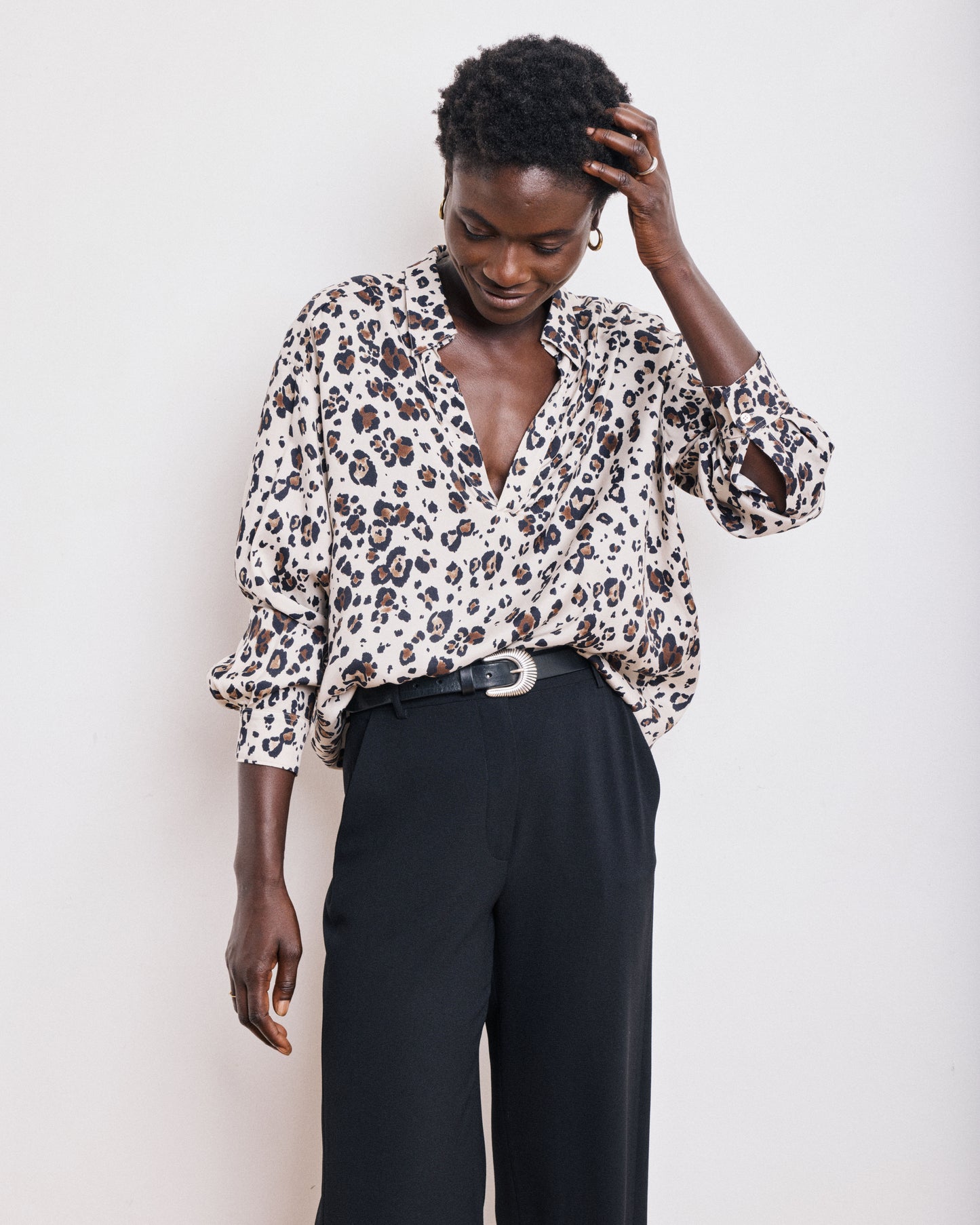 Blouse Femme en Viscose Léopard Charlize