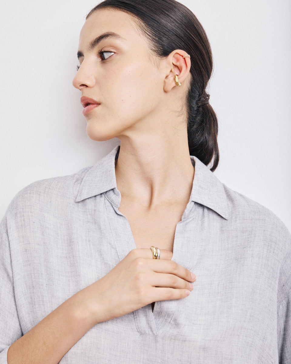 Chorus Women's Heather Grey Wool & Viscose Shirt - Image alternative