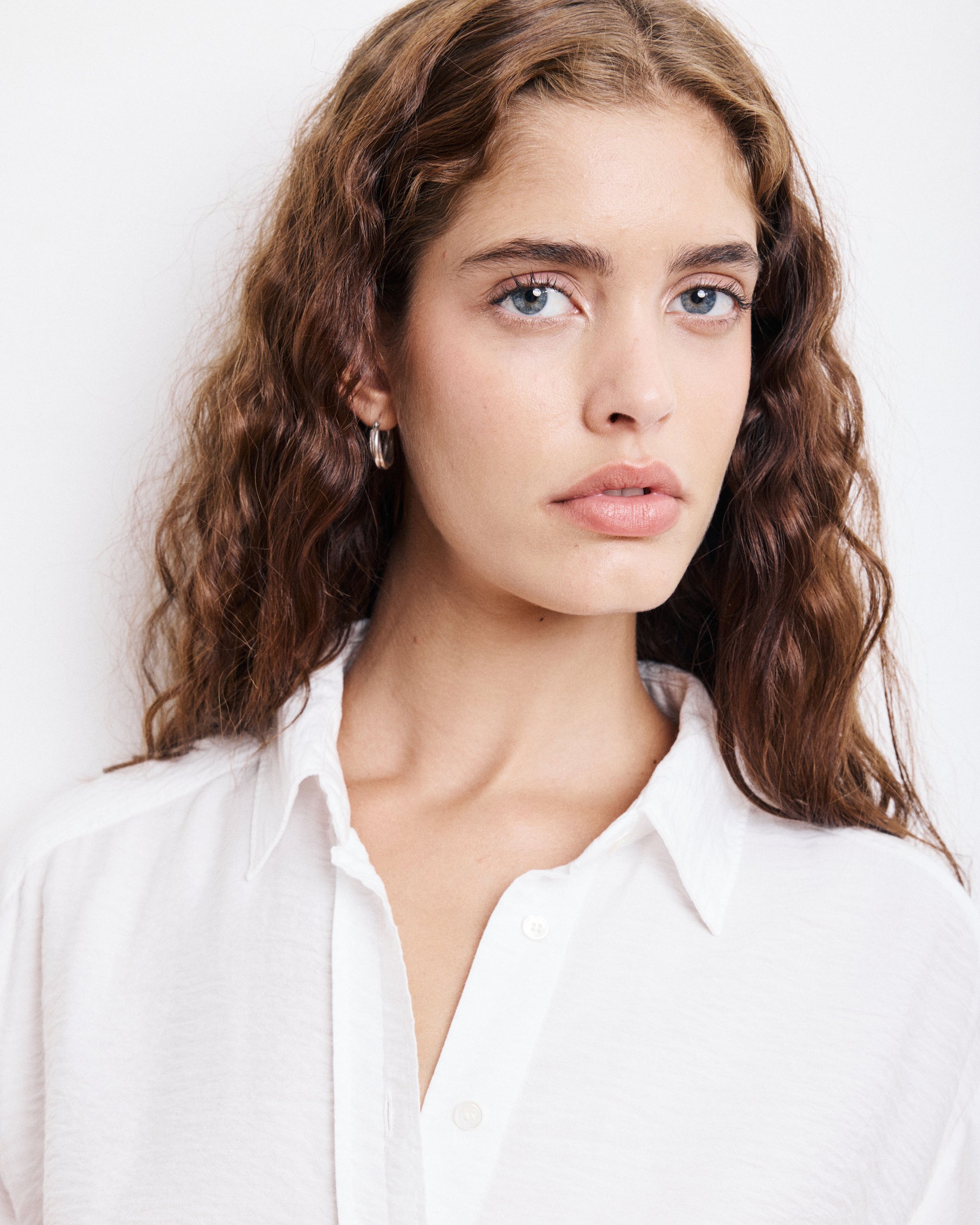 Chemise Femme en Viscose Froissée Blanche Cinema