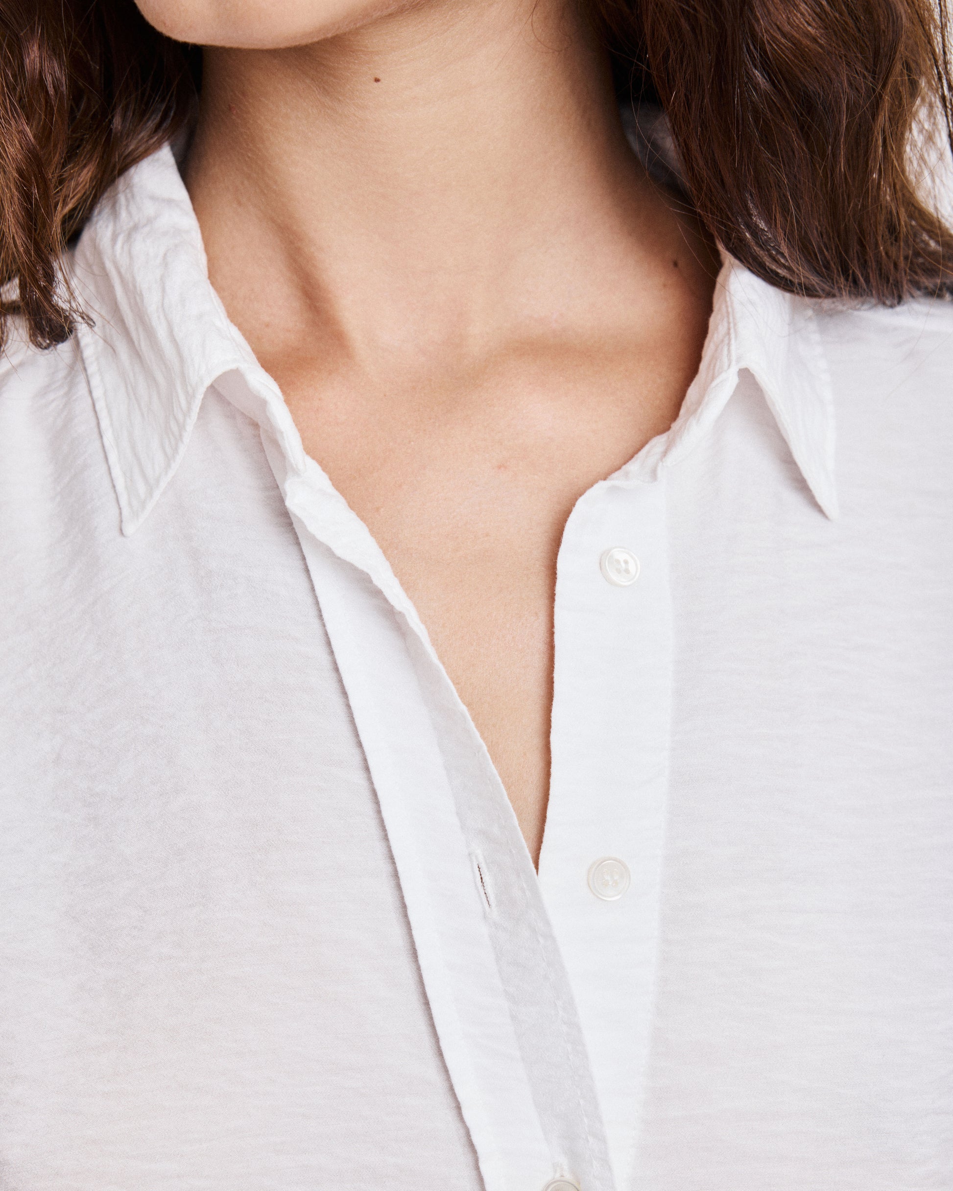 Chemise Femme en Viscose Froissée Blanche Cinema