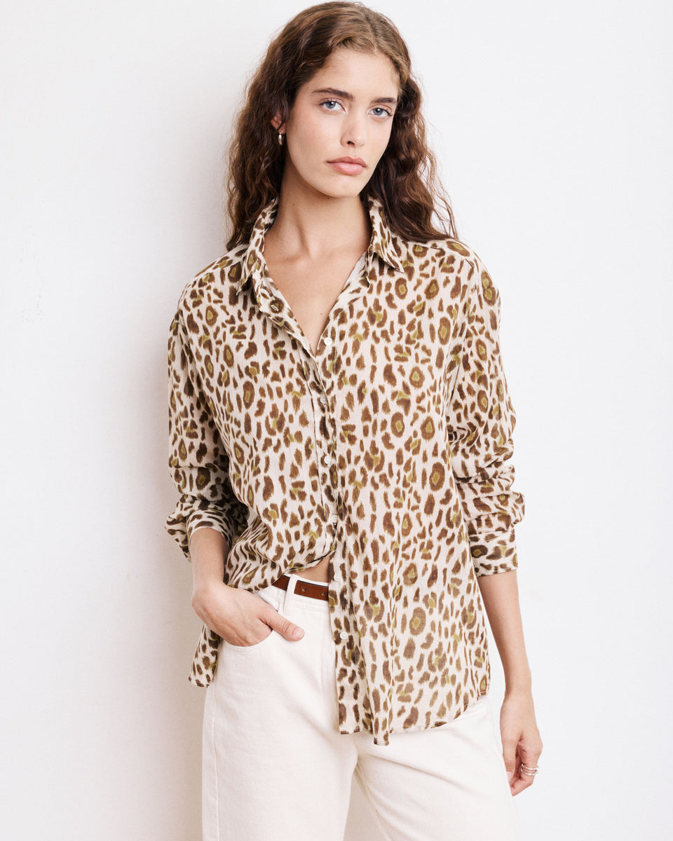 Cinema Women's Leopard Printed Cotton Shirt - Image alternative